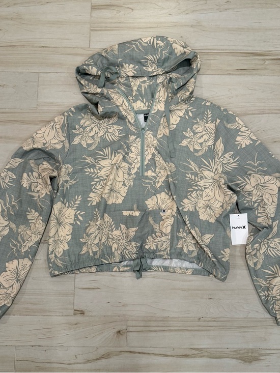 Hurley Teal Tropical Print Quarter Zip Hoodie Pullover Size XL NWT - Picture 4 of 8